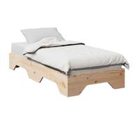 vidaXL Cadre de lit sans matelas empilable 75x190 cm bois massif Marron