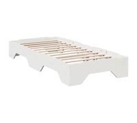 vidaXL Cadre de lit sans Matelas empilable Blanc 75x190 cm Bois Massif, lit empilable, Meuble de Chambre, lit en Bois, lit Simple empilable, sommier