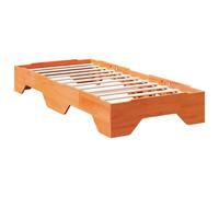vidaXL Cadre de lit sans Matelas empilable Cire Marron 75x190 cm