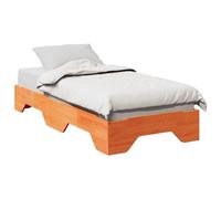 Vidaxl Cadre De Lit Sans Matelas Empilable Cire Marron 75x190 Cm Marron