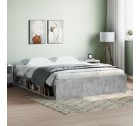 Vidaxl Cadre De Lit Sans Matelas Gris Béton 140x190 Cm Gris