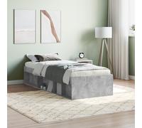 Vidaxl Cadre De Lit Sans Matelas Gris Béton 75x190 Cm Gris