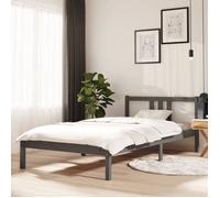 vidaXL Cadre de lit sans matelas gris bois massif 100x200 cm 814876