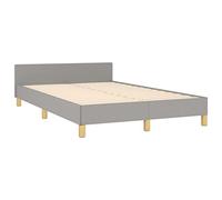 vidaXL Cadre de lit avec tête de lit tissu gris clair 120x190 cm sans matelas