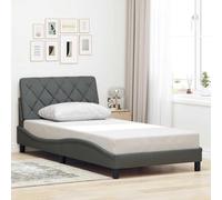 vidaXL Cadre de lit sans Matelas Gris foncé 100x200 cm Tissu
