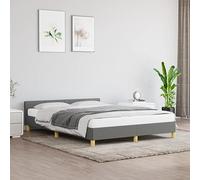 vidaXL Cadre de lit avec tête de lit Gris clair 140x190 cm Tissu