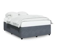 vidaXL Cadre de lit Gris foncé 140x190 cm Velours, sommier, Cadre de lit Plateforme, Cadre de lit rembourré, Meuble de Chambre à Coucher