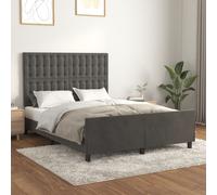 vidaXL Cadre de lit sans matelas gris foncé 140x200 cm velours