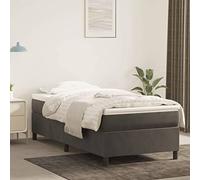 Vidaxl Cadre De Lit Gris Foncé 90x200 Cm Velours Gris