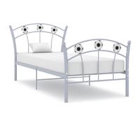 Vidaxl Cadre De Lit Sans Matelas Gris Métal 90x200 Cm Gris