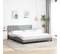 vidaXL Cadre de lit sans Matelas Hanko Gris Clair 180x200 cm Tissu