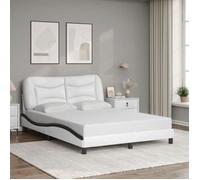 vidaXL Cadre de lit sans matelas Hvar blanc et noir 140x190 cm similicuir 3208001