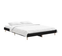 vidaXL Cadre de lit noir 140x190 cm bois d'ingénierie 832070