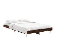 Vidaxl Cadre De Lit Sans Matelas Chêne Fumé 120x190 Cm Bois Ingénierie Marron