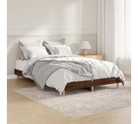 vidaXL Cadre de Lit sans Matelas, Lit Double avec Sommier à Lattes, Lit Adulte, Meuble de Chambre à Coucher, Chêne Marron 120x190 cm
