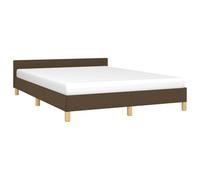 vidaXL Cadre de lit sans Matelas Marron foncé 140x190 cm Tissu