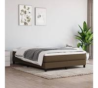 vidaXL Cadre de lit sans Matelas Marron foncé 140x190 cm Tissu
