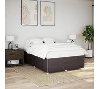 Vidaxl Cadre De Lit Sans Matelas Marron Foncé 140x190 Cm Tissu Marron