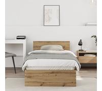 vidaXL Cadre de lit sans matelas ni tête de lit en chêne artisanal 90x200 cm 871655