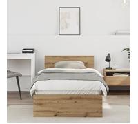 Vidaxl Cadre De Lit Sans Matelas Ni Tête De Lit En Chêne Artisanal 90x200 Cm