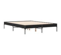 vidaXL Cadre de lit 120x190 cm Noir Bois d'ingénierie et métal – sommier