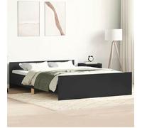 vidaXL Cadre de lit 3203776 – Tête et pied de lit noirs – 120 x 190 cm