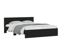 vidaXL Cadre de lit avec tête de lit noir 140 x 190 cm 3207498