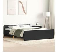 vidaXL Cadre de lit avec tête et pied de lit 140x190 cm Noir 3203783