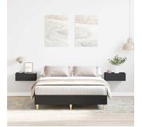 vidaXL Cadre de lit sans matelas noir 140x190 cm bois d'ingénierie, meuble de chambre à coucher, sommier, lit double, lit, 861058
