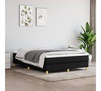 Vidaxl Cadre De Lit Noir 140x190 Cm Tissu Noir
