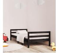 vidaXL Bedframe 75x190 cm massief grenenhout zwart821643 Noir G