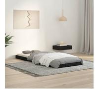 vidaXL Cadre de lit sans matelas noir 75x190 cm bois de pin massif 823488