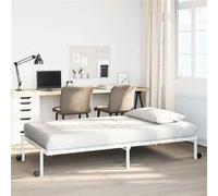vidaXL Cadre de lit sans matelas pliable blanc 107x203 cm acier, cadre de lit en métal, cadre de lit pliable, sommier, cadre 4103970 Blanc G