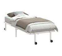 vidaXL Cadre de lit sans Matelas Pliable Blanc 75x190 cm Acier, Cadre de lit en métal, Cadre de lit Pliable, sommier, Cadre de lit Simple
