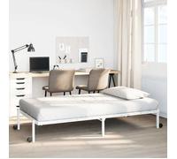 vidaXL Cadre de lit pliable 90 x 190 cm acier blanc sans matelas (4103966)