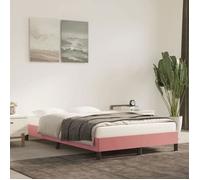 vidaXL Cadre de lit rembourré velours – Lit double moderne – Sommier à lattes – Rose 120x190 cm