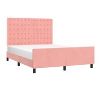 vidaXL Cadre de lit sans Matelas Rose 140x190 cm Velours