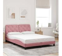 vidaXL Cadre de lit sans matelas rose 140x190 cm velours 3207922
