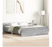 vidaXL Cadre de lit Sonoma Gris – Sans matelas – 120x190 cm