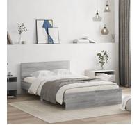 vidaXL Cadre de lit avec tête de lit Sonoma gris 120x190 cm, sommier à lattes
