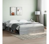 Vidaxl Cadre De Lit Sans Matelas Sonoma Gris 140x190 Cm Gris