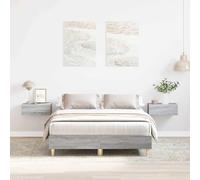 Vidaxl Cadre De Lit Sans Matelas Sonoma Gris 140x190 Cm Gris