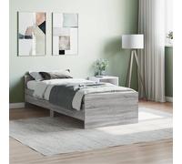 vidaXL Cadre de lit sonoma gris 75x190 cm petit simple bois ingénierie 835951 Gris G