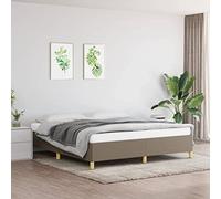 vidaXL Cadre de lit sans Matelas Taupe 160x200 cm Tissu