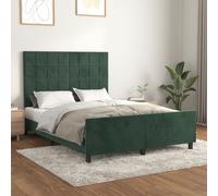 vidaXL Cadre de lit sans matelas vert foncé 140x190 cm velours