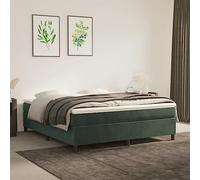 Cadre de lit sans matelas vert foncé 160x200 cm velours