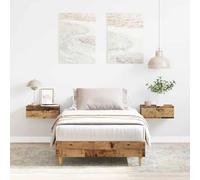 vidaXL Cadre de lit sans Matelas Vieux Bois 90x190 cm Bois ingénierie, Meuble de Chambre à Coucher, sommier, lit Simple, lit, châlit, lit de Palette