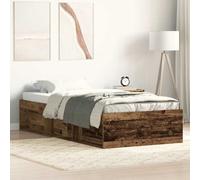 vidaXL Cadre de lit sans matelas vieux bois 90x200 cm bois ingénierie