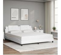 Bedframe met hoofdbord kunstleer wit 180x200 cm3208199