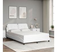 vidaXL Cadre de lit avec tête de lit Blanc 140x190 cm Similicuir